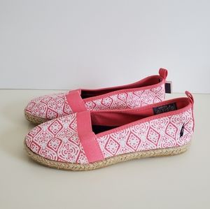 Nautica slip-on flats pink and white girls size 2